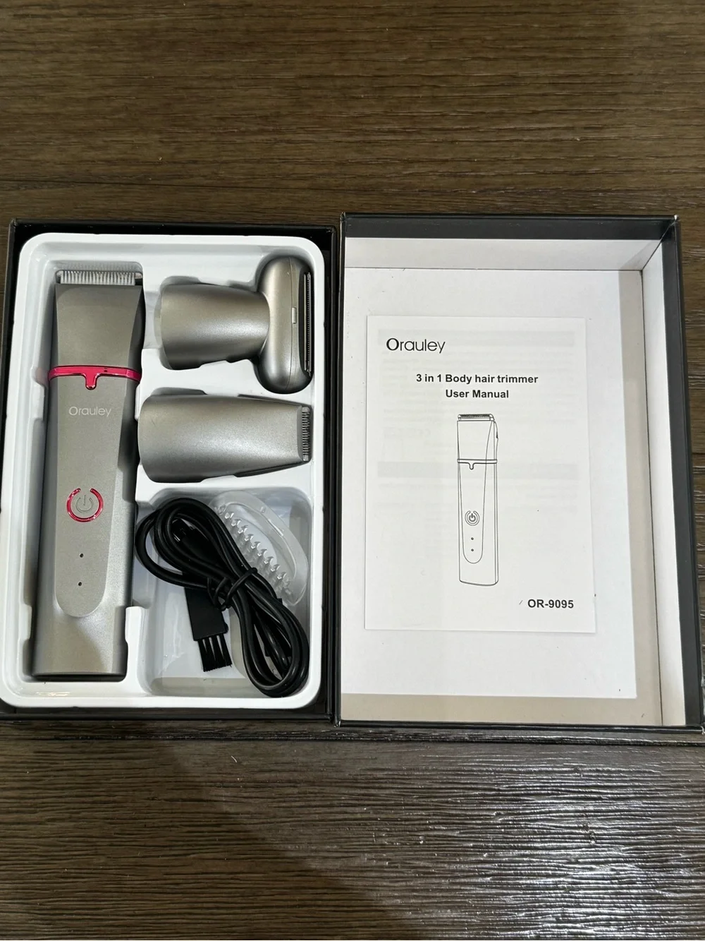 Orauley 3-in-1 Body Hair Trimmer - Silver with Pink Accent